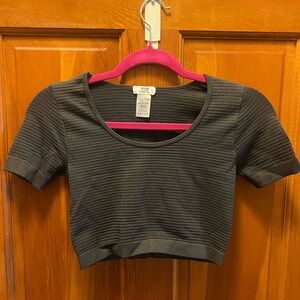 Ardene Black Ribbed Crop Top